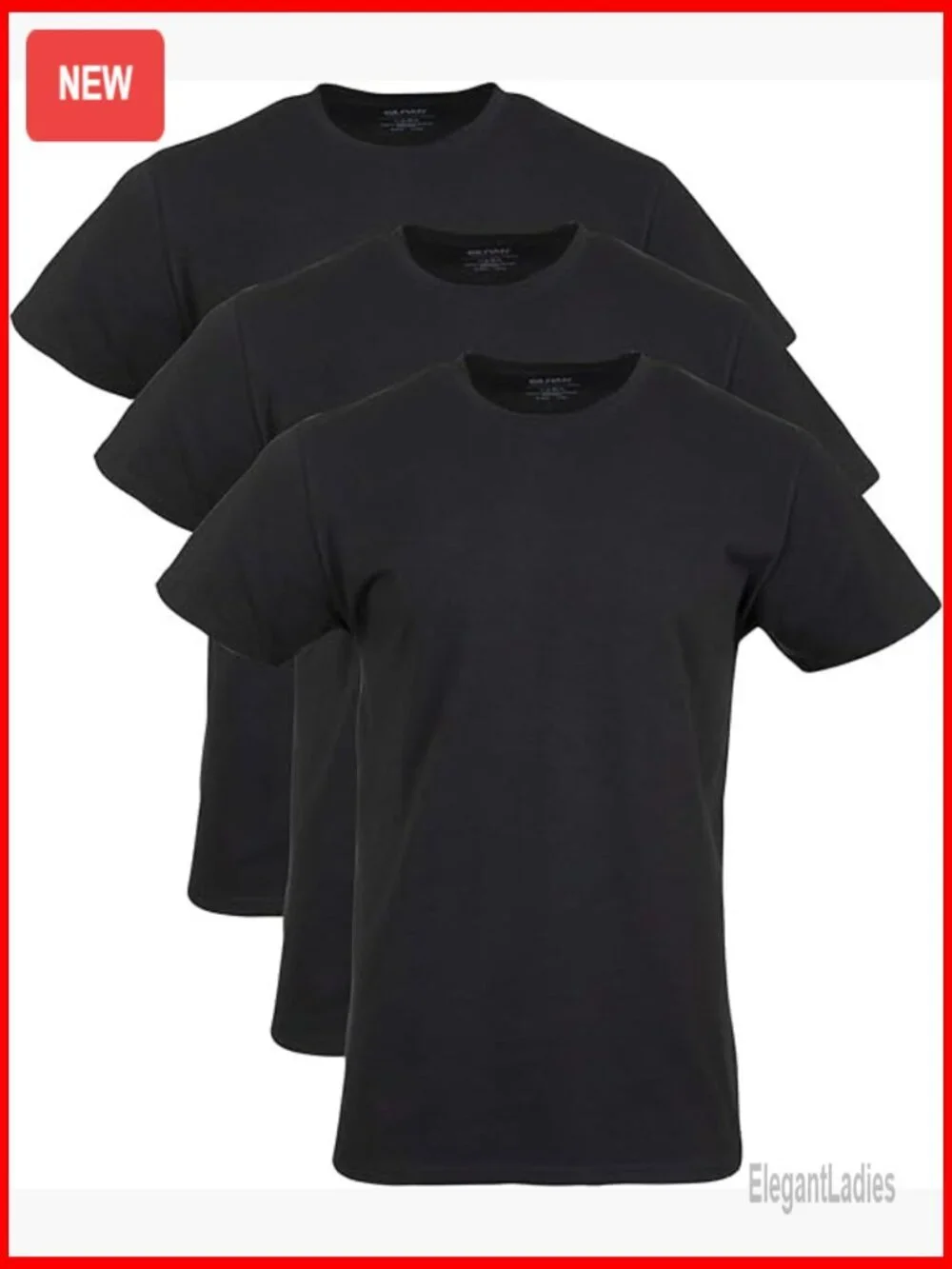 Men's Cotton Stretch Crew T-Shirts 3-Pack, Moisture Wicking, Tag-Free